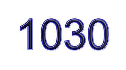 blue 1030 number 3d effect white background