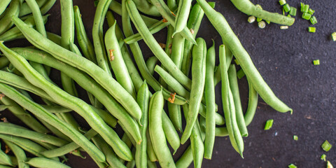 green beans fresh organic product meal snack on the table copy space food background rustic veggie vegan or vegetarian food