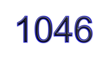blue 1046 number 3d effect white background