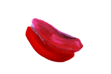 Red purple nail polish smear isolated