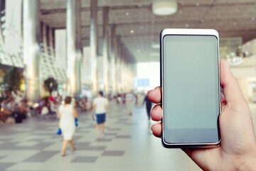 Blank screen on a smartphone. Digital Covid-19 passport Certificate to travel concept