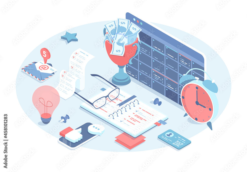 Poster business management. project planning, development and scheduling. business event schedule. vector i