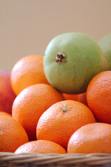 Zdjęcie owoców, mandarynki i gruszki