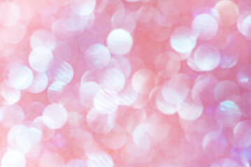 Defocus light pink and white glitter. Abstract light background.