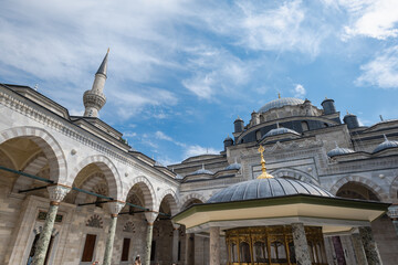 Fototapeta na wymiar Istanbul, Turkey - September 2021 - Beyazit mosque, or Beyazit Camii - one of the oldest mosques in Istanbul