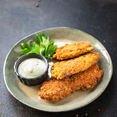 fish roe snack cutlets caviar fried meal on the table copy space food background pescetarian diet