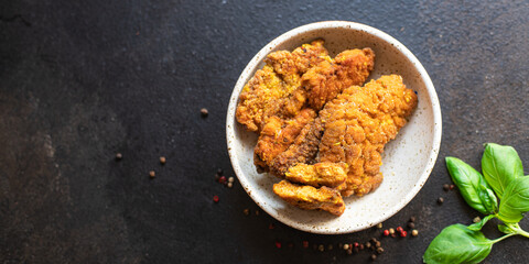 fish roe snack cutlets caviar fried meal on the table copy space food background pescetarian diet