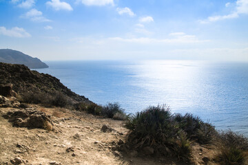 Fototapeta na wymiar Beautiful view in Isleta del Moro, Cabo de Gata, Almeria