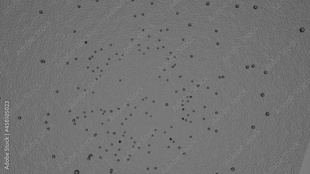 Poster bubbles move in fast stream. design. simple bubbles appear on paper background. small bubbles move i