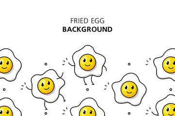 Fried egg background. Icon design. Template elements. isolated on white background