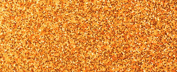 Orange glitter texture. Banner background. High detailed, macro, abstract glitter lights for new year, christmas decoration and celebration. Graphic design concept photo