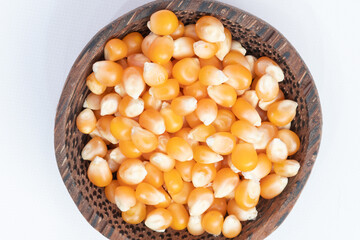 beautiful corn kernels
 in the foreground for healthy cooking