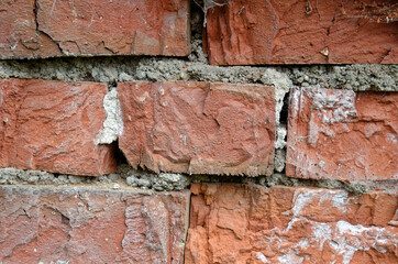 Texture background of an old dilapidated brickwork