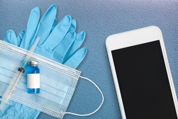 Mobile phone with a blank screen for digital covid-19 vaccination certificate