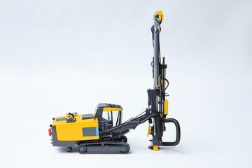 The layout of a drilling rig for contour drilling in mining operations on a white background