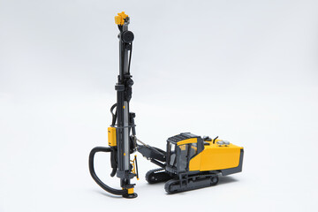 The layout of a drilling rig for contour drilling in mining operations on a white background