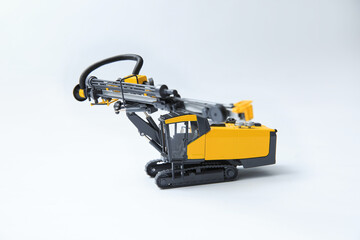 The layout of a drilling rig for contour drilling in mining operations on a white background