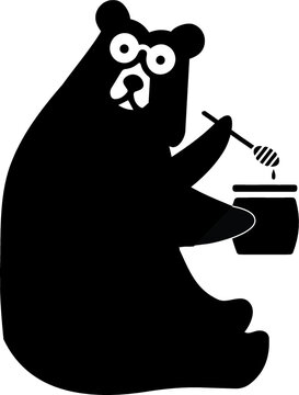 Illustration of Bear eating honey vector