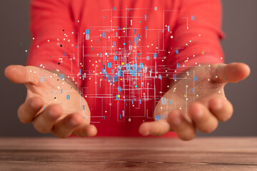 Technology background. Big data concept. Binary