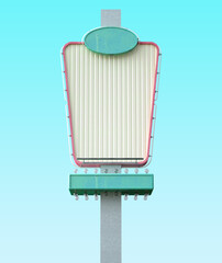 street sign in retro style, isolated on color background