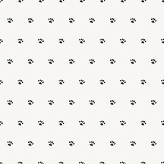 Animal track shapes seamless pattern. Paw print icon isolated seamless pattern on white background. Vector
