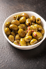 olive grilled fresh fruit grill olives in plate meal snack on the table copy space food background rustic vegan or vegetarian