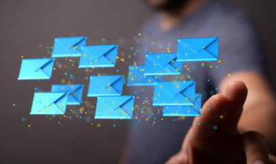 Network Communications with email symbol.