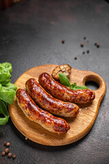 sausages seitan vegetable protein vegan meatless soy vegetarian wheat classic taste or snack on the table healthy meal snack top view copy space for text food background 