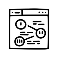 line vector doodle simple icon website with steps