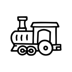toy locomotive line vector doodle simple icon