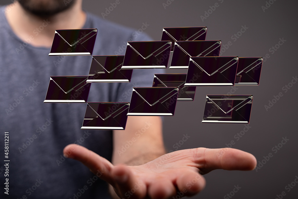 Poster email inbox electronic communication graphics concept