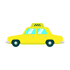 Obraz na płótnie Canvas Car icon. Taxi. Colored yellow silhouette. Side view. Vector simple flat graphic illustration. The isolated object on a white background. Isolate.