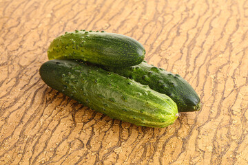 Fersh juicy green cucumbers heap