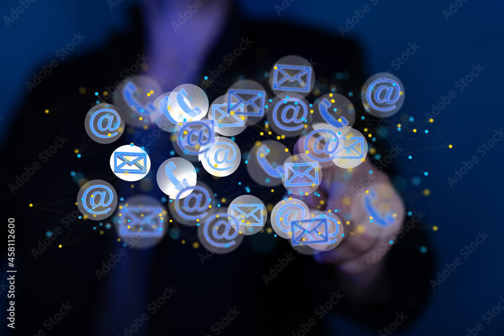 Poster email inbox electronic communication graphics concept