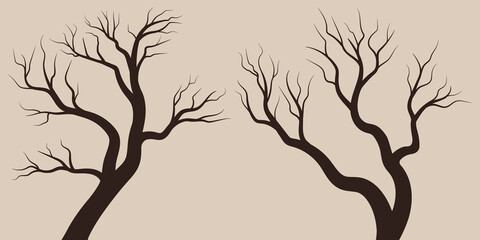 Artistic silhouette of bare tree illustration background