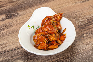 Canned anchovy in tomato sauce