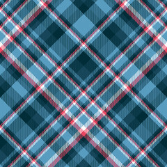 Seamless madras plaid pattern in blue, pink and white. - obrazy, fototapety, plakaty