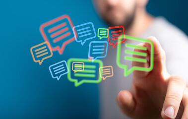 3D rendering flying email icon and web flying