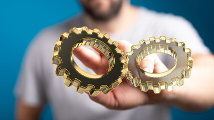 Gear With Success Concept digital
