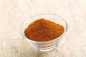 Dry Paprika powder in the bowl