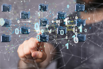 Internet infrastructure concept. Abstract technology background. 3D rendering.