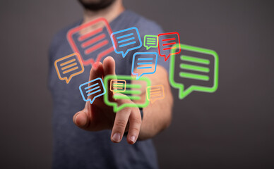 3D rendering flying email icon and web flying