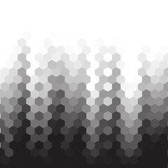 Abstract hexagonal background. Futuristic technology concept. 3d vector illustration. Hex geometry pattern. Carbon cells. Polygonal dark surface. Polished mosaic. eps 10