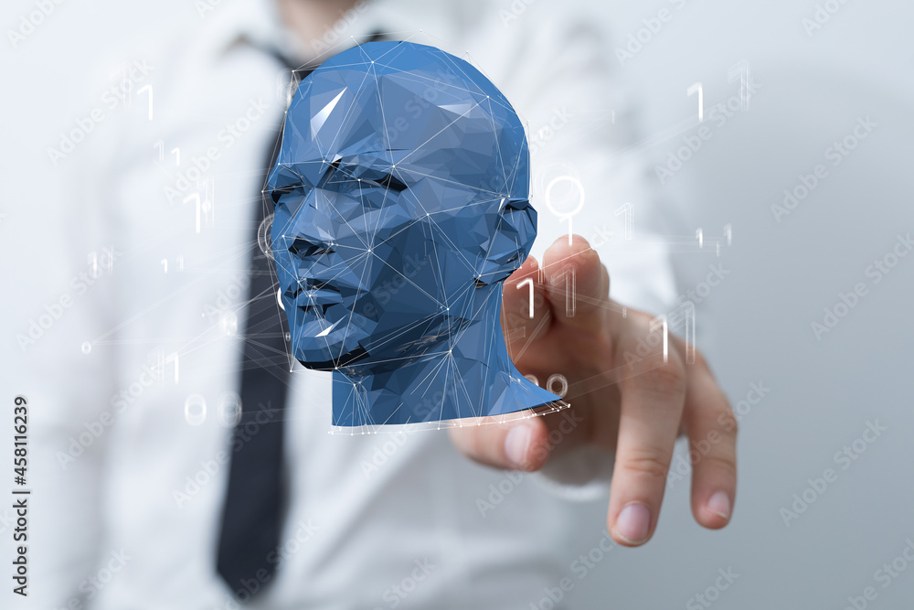Poster artificial intelligence concept. virtual technology web background