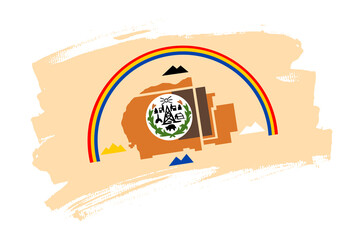 Flag of the Navajo, USA. Navaho banner brush concept. Horizontal vector Illustration isolated on white background.  