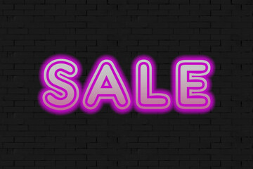 neon sign with the inscription sale