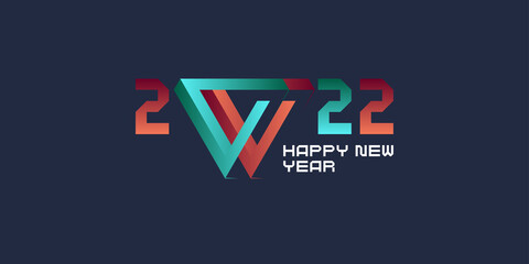 Fototapeta na wymiar Background with the inscription Happy New Year 2022. Vector illustration in flat flat style.