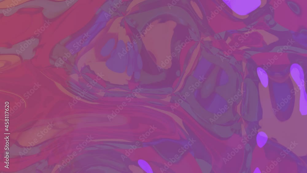 Poster a smooth glossy purple surface with reflections slowly deforms against a light background. 3d render