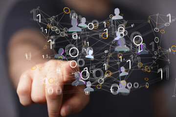 videoconference group of people talking in social network