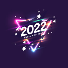 Background with the inscription Happy New Year 2022. Vector illustration in modern style.